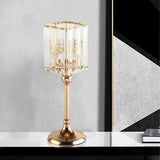 Maxbell Modern Crystal Candle Holder Candlestick Elegant for Tabletop Holiday Decor M 11cmx11cmx31cm