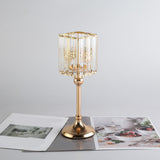 Maxbell Modern Crystal Candle Holder Candlestick Elegant for Tabletop Holiday Decor M 11cmx11cmx31cm