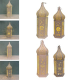 Maxbell Maxbell Desk Lamp Decorative Iron Tabletop Lantern Light for Garden 33x12x10.5cm Round