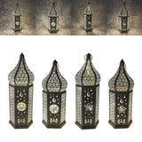 Maxbell Maxbell Desk Lamp Decorative Iron Tabletop Lantern Light for Garden 33x12x10.5cm Round