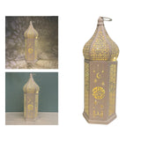 Maxbell Maxbell Desk Lamp Decorative Iron Tabletop Lantern Light for Garden 33x12x10.5cm Round