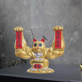 Maxbell Lucky Cat Figurine Sculpture Animal Statue Funny Feng Shui for Home Shelf Aureate