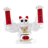 Maxbell Maxbell Lucky Cat Figurine Sculpture Animal Statue Funny Feng Shui for Home Shelf White