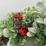 Maxbell Maxbell Christmas Flower Wreath Green Leaf Wreaths for Indoor Outdoor Party Xmas 40cm