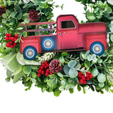 Maxbell Maxbell Christmas Flower Wreath Green Leaf Wreaths for Indoor Outdoor Party Xmas 40cm
