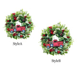 Maxbell Maxbell Christmas Flower Wreath Green Leaf Wreaths for Indoor Outdoor Party Xmas 40cm