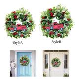 Maxbell Maxbell Christmas Flower Wreath Green Leaf Wreaths for Indoor Outdoor Party Xmas 40cm