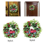 Maxbell Maxbell Christmas Flower Wreath Green Leaf Wreaths for Indoor Outdoor Party Xmas 40cm