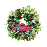 Maxbell Maxbell Christmas Flower Wreath Green Leaf Wreaths for Indoor Outdoor Party Xmas 40cm