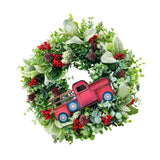 Maxbell Maxbell Christmas Flower Wreath Green Leaf Wreaths for Indoor Outdoor Party Xmas 40cm
