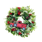 Maxbell Maxbell Christmas Flower Wreath Green Leaf Wreaths for Indoor Outdoor Party Xmas 40cm