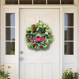 Maxbell Maxbell Christmas Flower Wreath Green Leaf Wreaths for Indoor Outdoor Party Xmas 40cm
