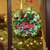 Maxbell Maxbell Christmas Flower Wreath Green Leaf Wreaths for Indoor Outdoor Party Xmas 45cm