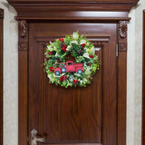 Maxbell Maxbell Christmas Flower Wreath Green Leaf Wreaths for Indoor Outdoor Party Xmas 45cm