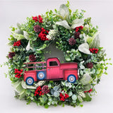 Maxbell Maxbell Christmas Flower Wreath Green Leaf Wreaths for Indoor Outdoor Party Xmas 45cm