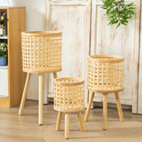 Maxbell Maxbell Nordic Bamboo Woven Plant Stand for Home Apartment Decoration and Display Large
