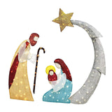 Maxbell Holy Family Statue Stakes Garden Nativity Scene Figurine Set for Lawn Patio Style A