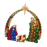 Maxbell Maxbell Holy Family Statue Stakes Garden Nativity Scene Figurine Set for Lawn Patio Style B