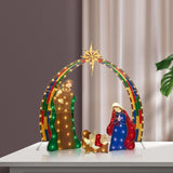 Maxbell Maxbell Holy Family Statue Stakes Garden Nativity Scene Figurine Set for Lawn Patio Style B