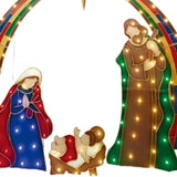 Maxbell Holy Family Statue Stakes Garden Nativity Scene Figurine Set for Lawn Patio Style B