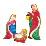 Maxbell Holy Family Statue Stakes Garden Nativity Scene Figurine Set for Lawn Patio Style C