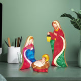 Maxbell Maxbell Holy Family Statue Stakes Garden Nativity Scene Figurine Set for Lawn Patio Style C