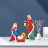 Maxbell Maxbell Holy Family Statue Stakes Garden Nativity Scene Figurine Set for Lawn Patio Style C