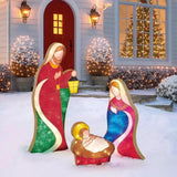 Maxbell Maxbell Holy Family Statue Stakes Garden Nativity Scene Figurine Set for Lawn Patio Style C