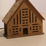 Maxbell Christmas Wooden House Cabin Handicrafts Pendant for Festival Decor