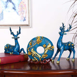 Maxbell 3x Deer Statue Resin Figurine Animal Sculpture for Desktop Ornament
