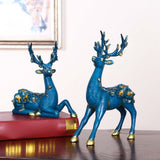 Maxbell 3x Deer Statue Resin Figurine Animal Sculpture for Desktop Ornament