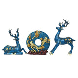 Maxbell 3x Deer Statue Resin Figurine Animal Sculpture for Desktop Ornament