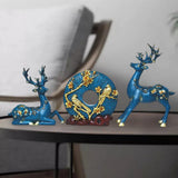 Maxbell 3x Deer Statue Resin Figurine Animal Sculpture for Desktop Ornament