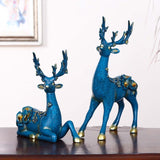 Maxbell 3x Deer Statue Resin Figurine Animal Sculpture for Desktop Ornament