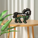 Maxbell Maxbell Multi Layer Carved Animal Shape Sculpture Home Decor Figurines Creative Horses Shape