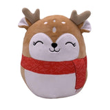Maxbell Christmas Plush Toy Stuffed Doll Cartoon Throw Pillow Elk