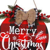 Maxbell Maxbell with Rope Christmas Door Hanger Wooden Decorative Xmas for Window Party Yard Red