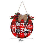 Maxbell Maxbell with Rope Christmas Door Hanger Wooden Decorative Xmas for Window Party Yard Red
