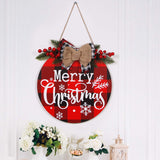 Maxbell Maxbell with Rope Christmas Door Hanger Wooden Decorative Xmas for Window Party Yard Red