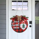 Maxbell Maxbell with Rope Christmas Door Hanger Wooden Decorative Xmas for Window Party Yard Red