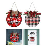Maxbell Maxbell with Rope Christmas Door Hanger Wooden Decorative Xmas for Window Party Yard Red