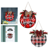 Maxbell Maxbell with Rope Christmas Door Hanger Wooden Decorative Xmas for Window Party Yard Red
