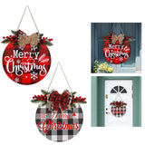 Maxbell Maxbell with Rope Christmas Door Hanger Wooden Decorative Xmas for Window Party Yard Red