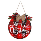 Maxbell Maxbell with Rope Christmas Door Hanger Wooden Decorative Xmas for Window Party Yard Red