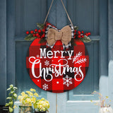 Maxbell Maxbell with Rope Christmas Door Hanger Wooden Decorative Xmas for Window Party Yard Red