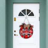 Maxbell Maxbell with Rope Christmas Door Hanger Wooden Decorative Xmas for Window Party Yard Red