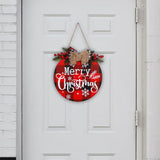 Maxbell Maxbell with Rope Christmas Door Hanger Wooden Decorative Xmas for Window Party Yard Red