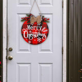 Maxbell Maxbell with Rope Christmas Door Hanger Wooden Decorative Xmas for Window Party Yard Red