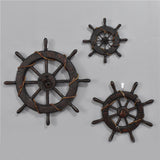 Maxbell Maxbell Wooden Ship Steering Wheel Decor Pirate Hanging Beach Theme Sailboat Decor 62cm
