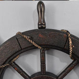 Maxbell Maxbell Wooden Ship Steering Wheel Decor Pirate Hanging Beach Theme Sailboat Decor 62cm